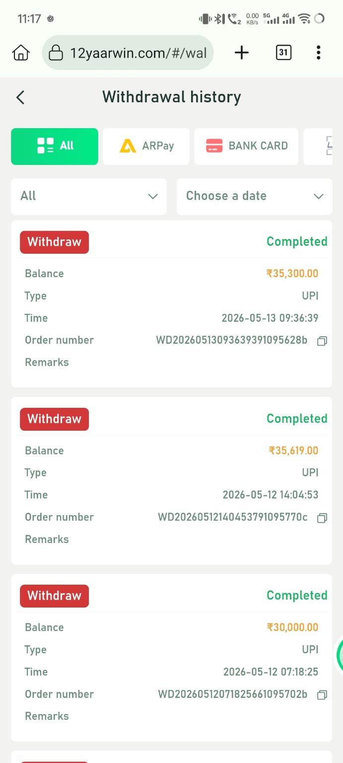 YarWin withdrawal proof